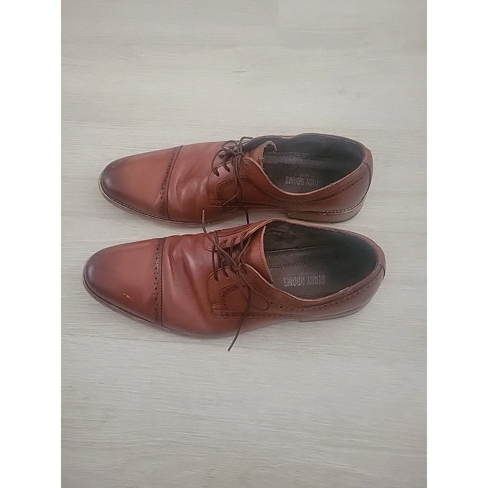 Stacey Adams Mens Dunbar 25064-221 Brown Leather‎ Oxford Dress Shoes Size 12 M